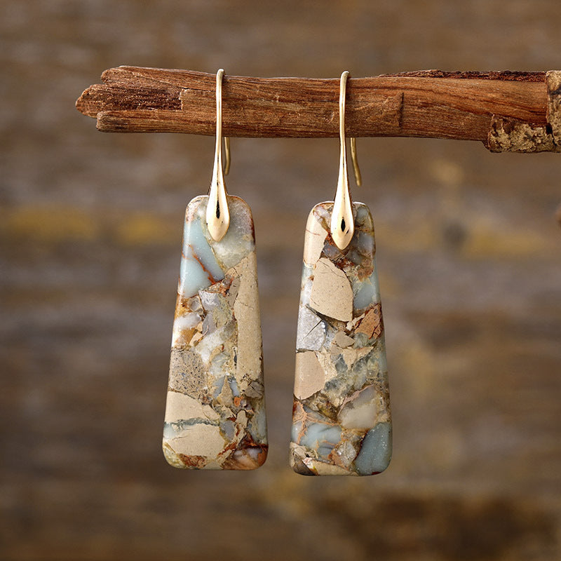 Copper Natural Stone Earrings - Sage Her