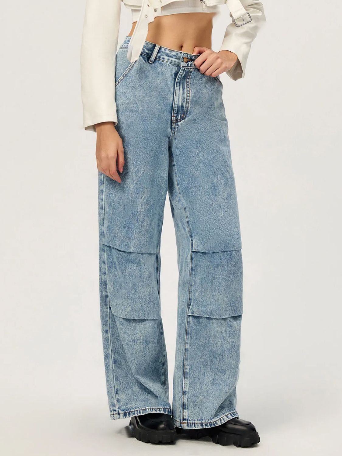 Wide Leg Jeans with Pockets - Sage Her