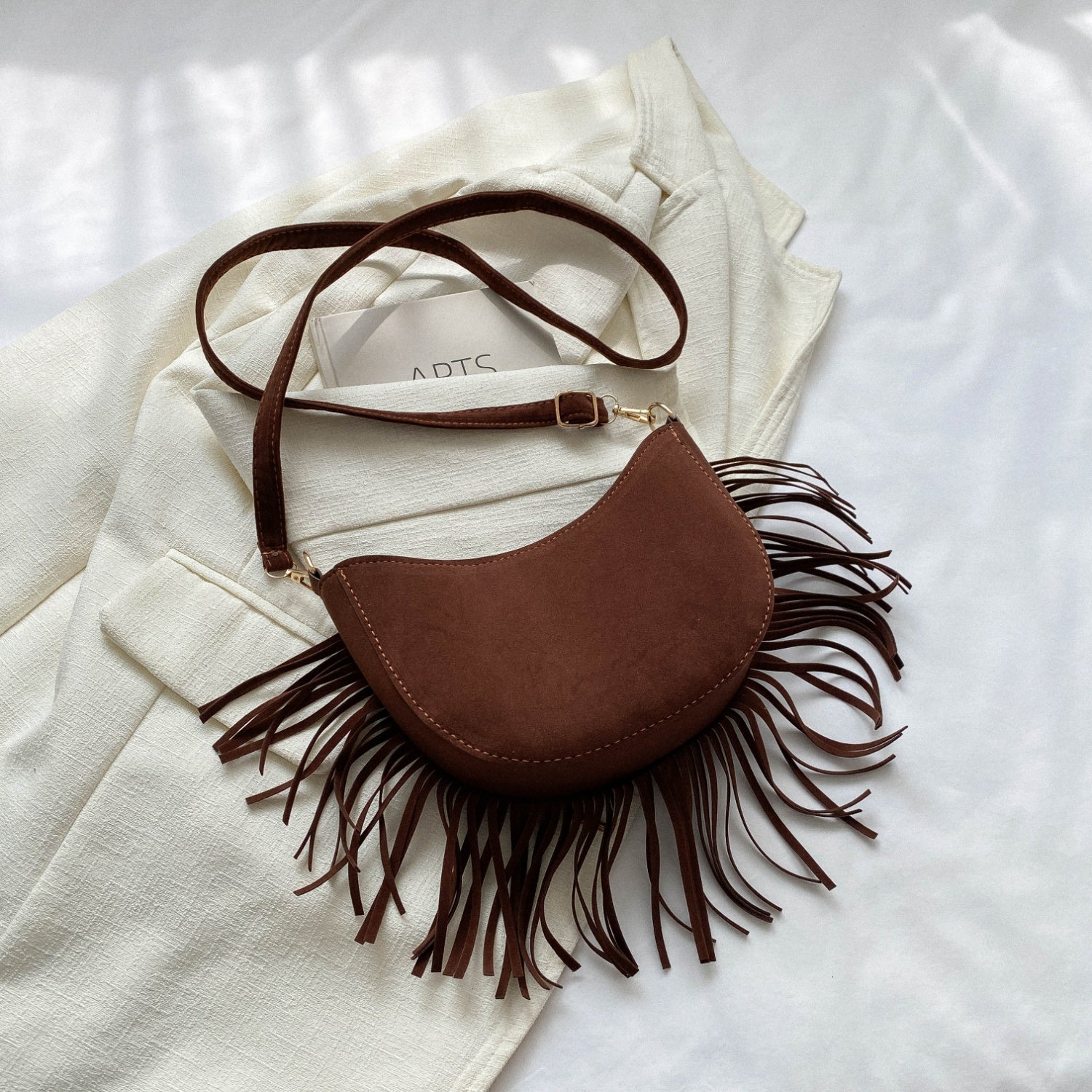 Fringe Detail Crossbody Bag - Sage Her