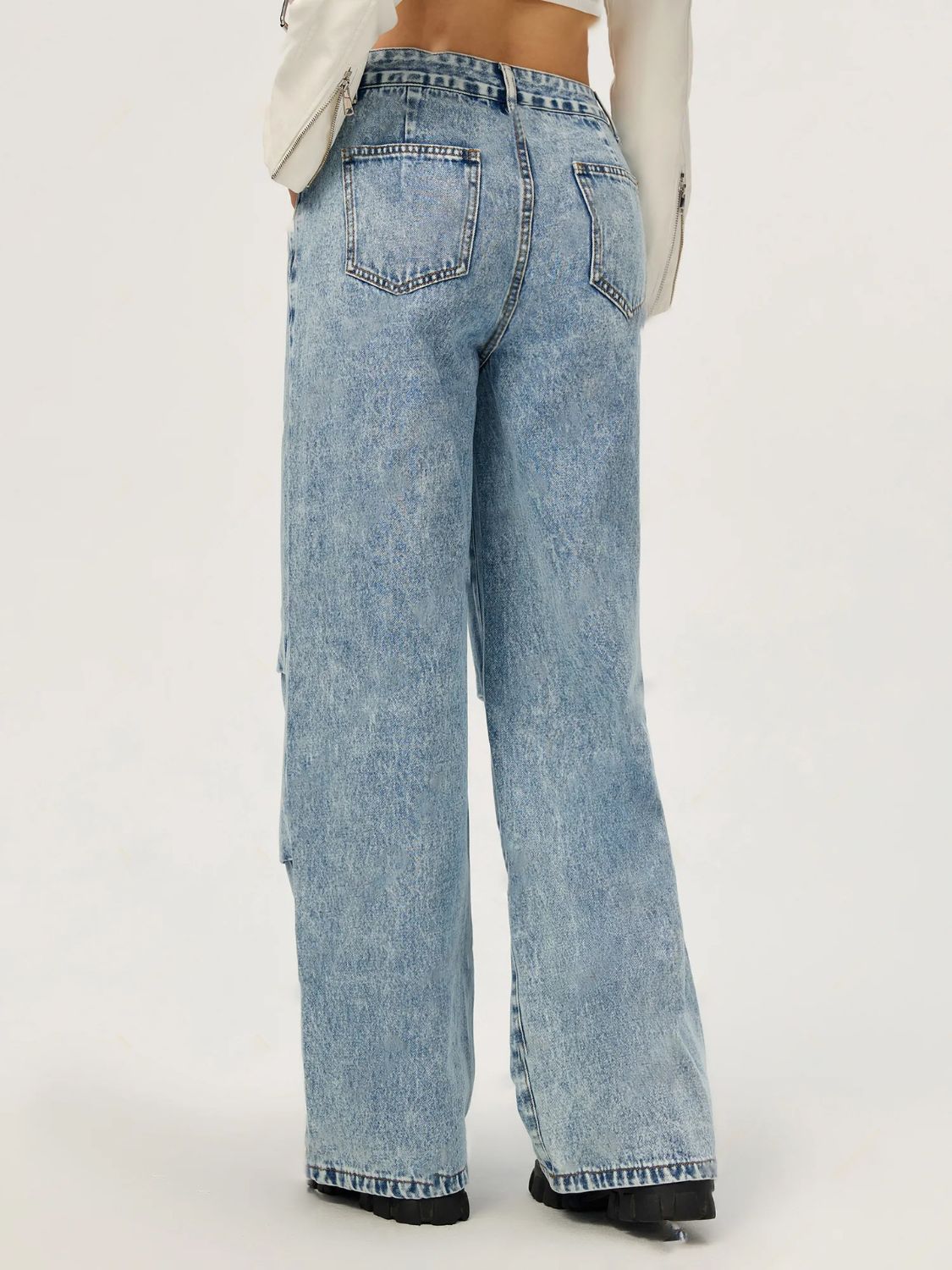 Wide Leg Jeans with Pockets - Sage Her