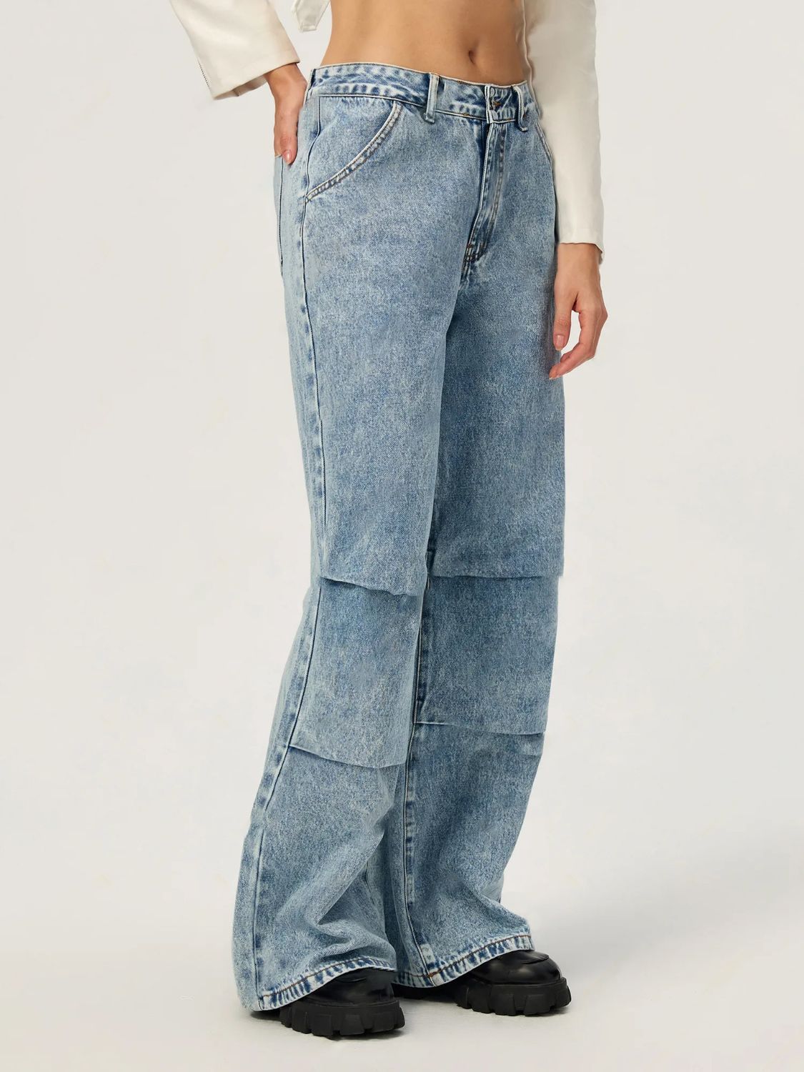 Wide Leg Jeans with Pockets - Sage Her