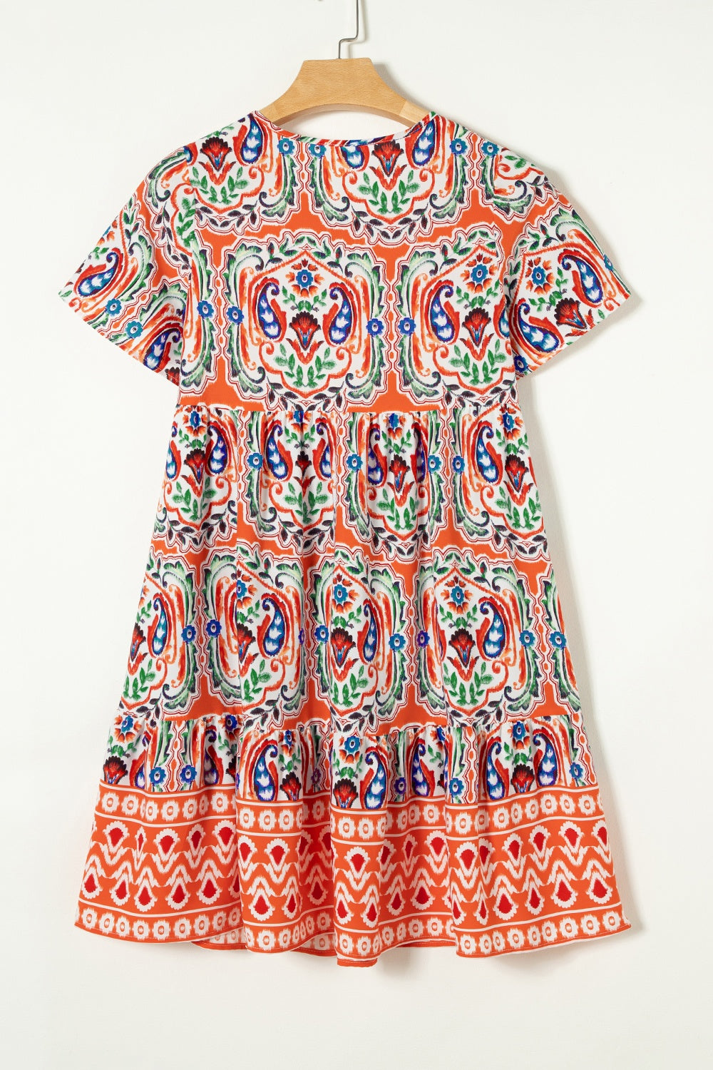 Printed Short Sleeve Dress - Sage Her