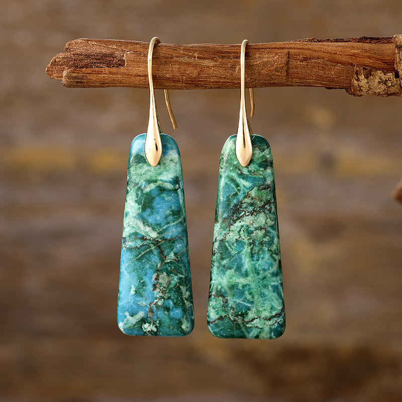 Copper Natural Stone Earrings - Sage Her