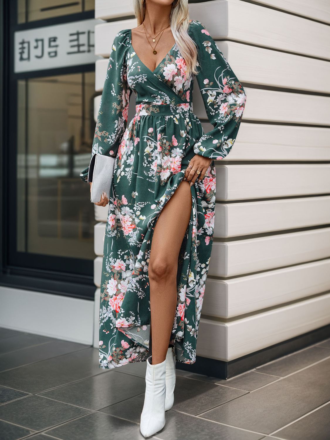 Long Sleeve Maxi Dress - Sage Her