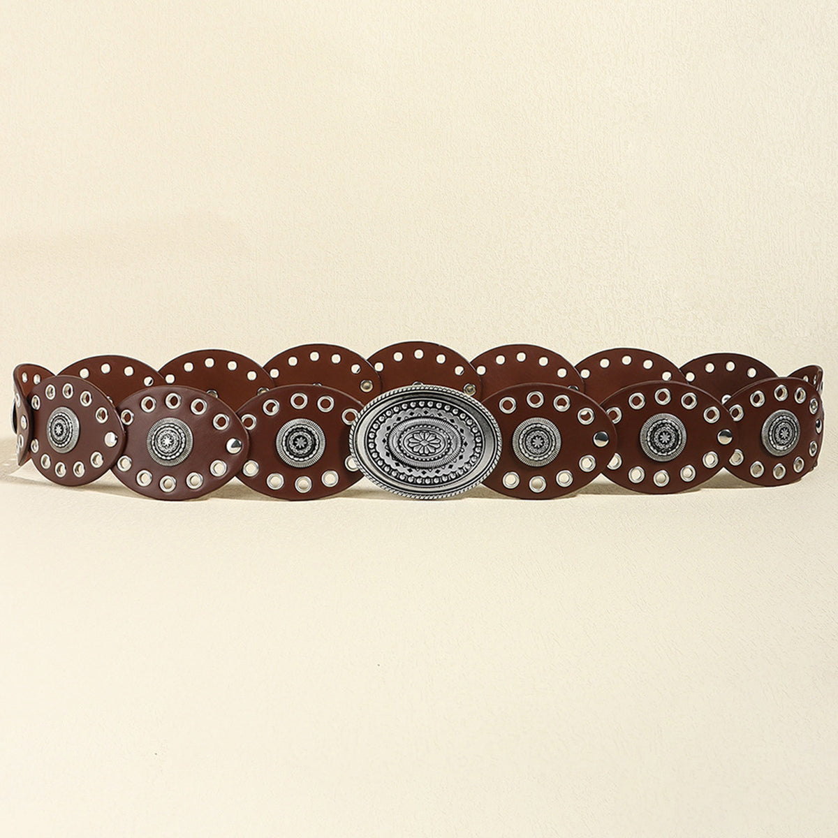 Oval PU Belt - Sage Her