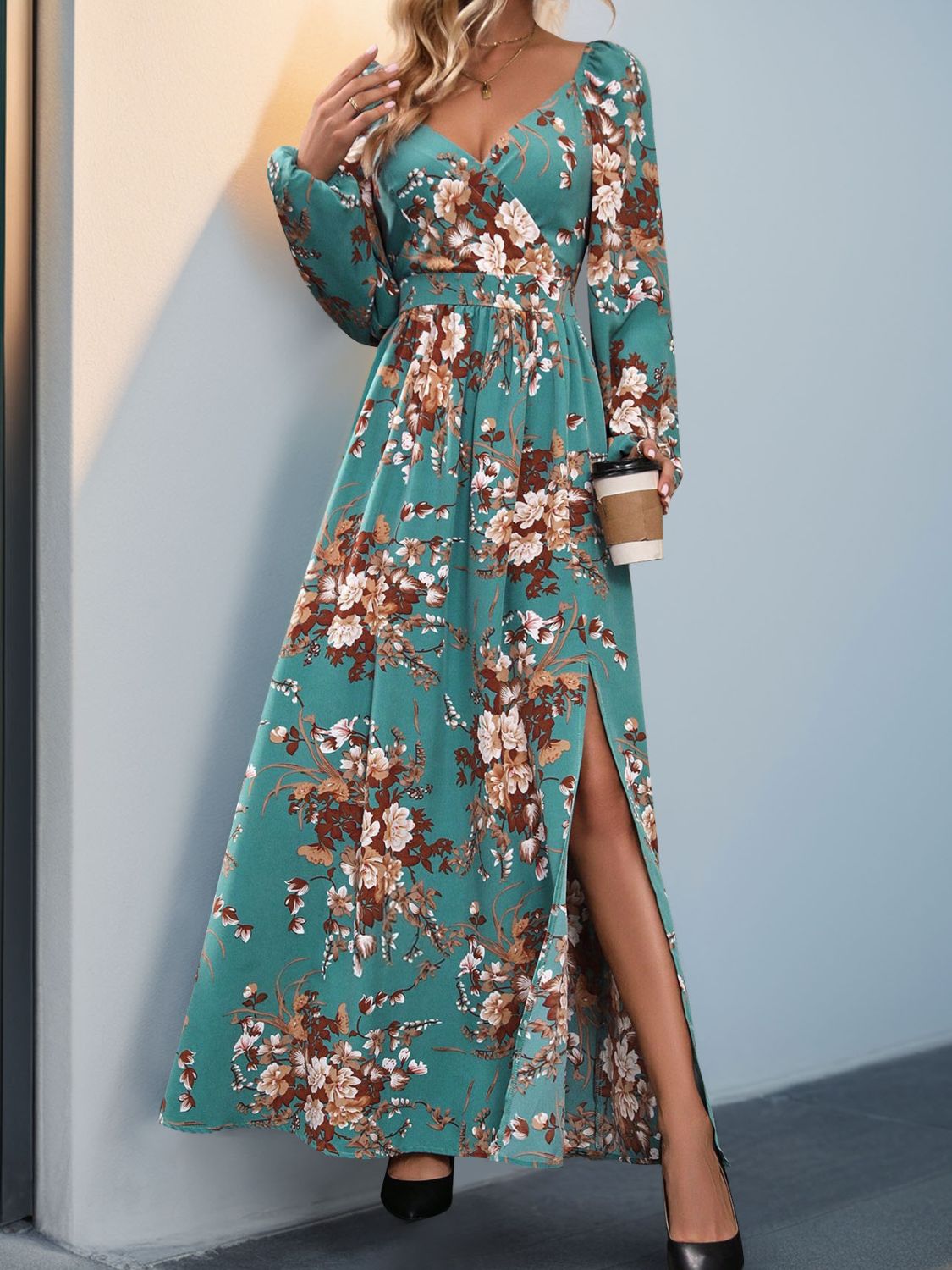 Long Sleeve Maxi Dress - Sage Her