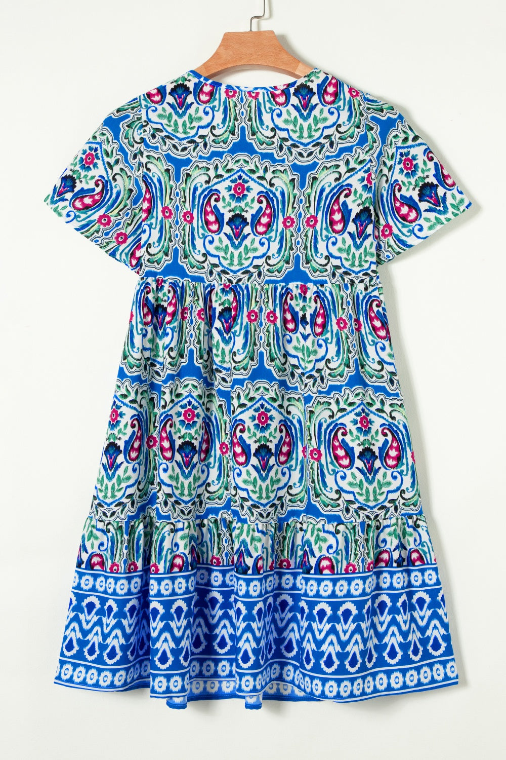 Printed Short Sleeve Dress - Sage Her