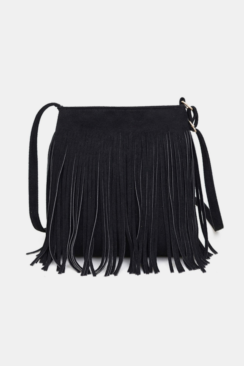 Suede Fringe Shoulder Bag - Sage Her