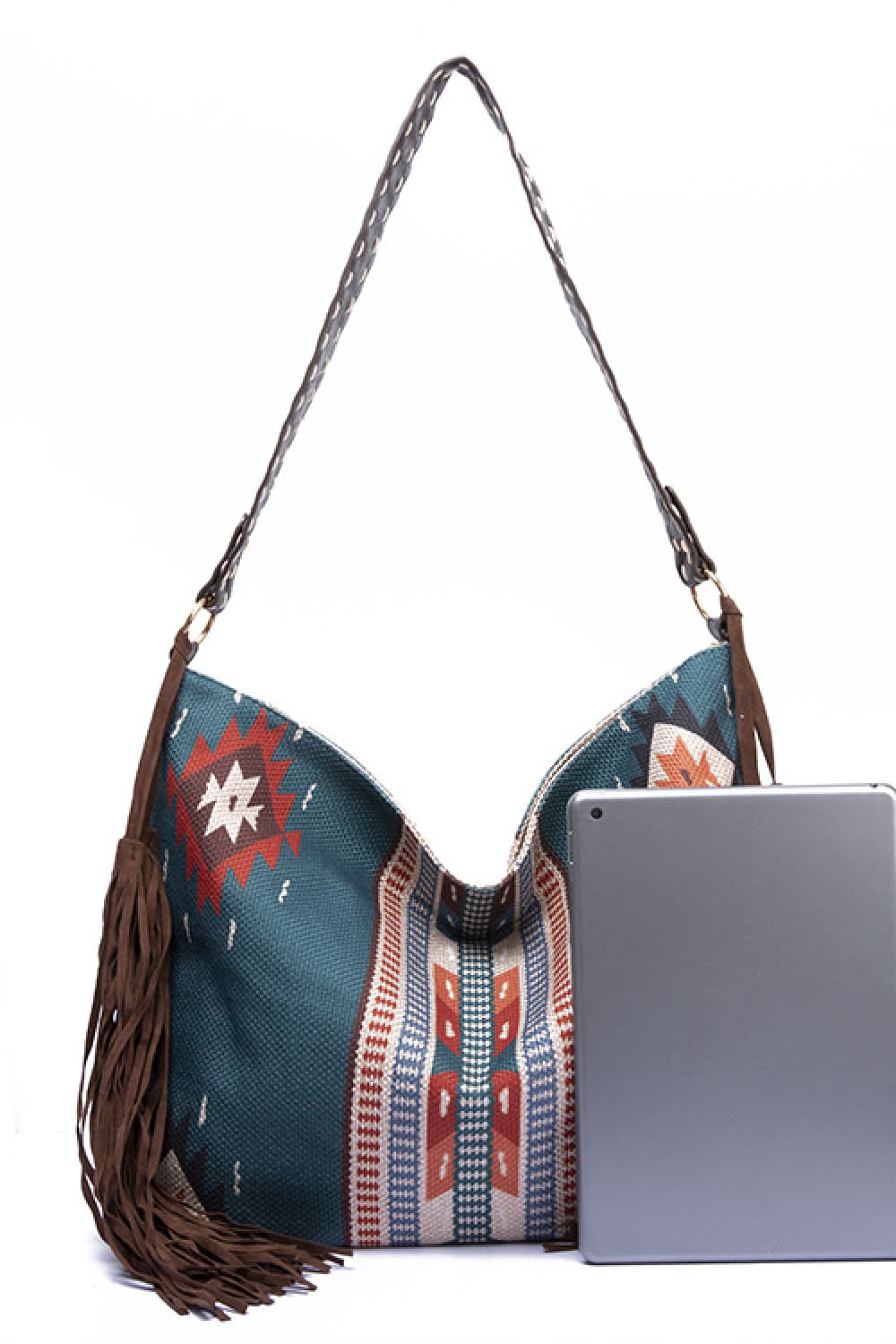 Geometric Canvas Tote Bag - Sage Her