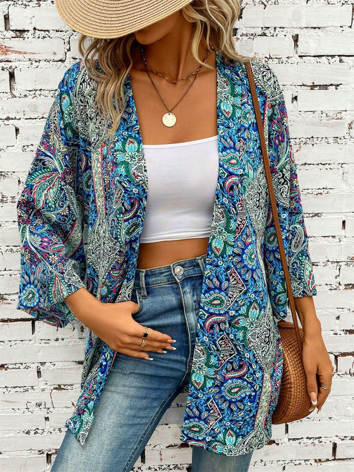 Psychedelic Printed Kimono - Sage Her