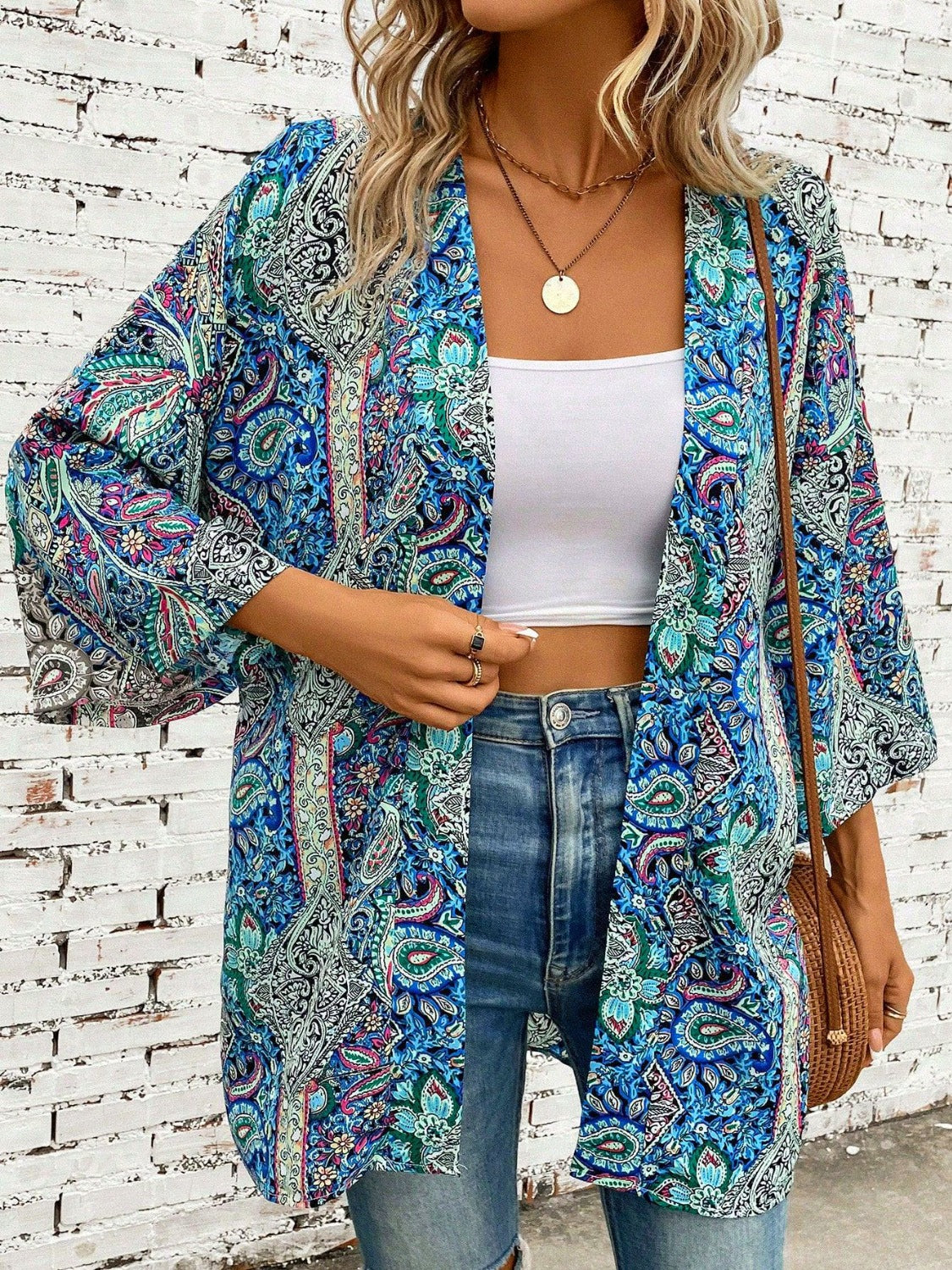 Psychedelic Printed Kimono - Sage Her