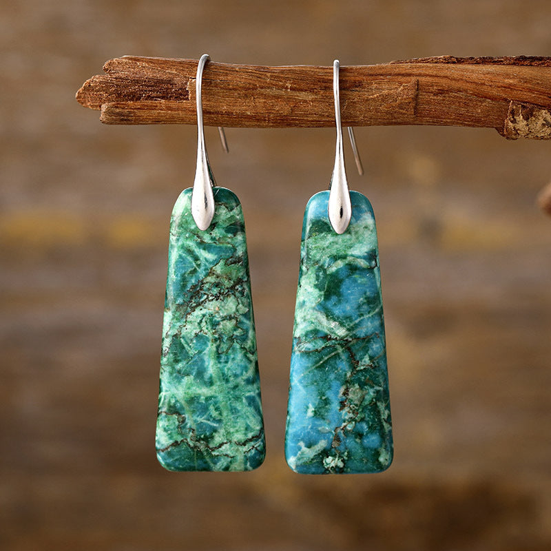 Copper Natural Stone Earrings - Sage Her